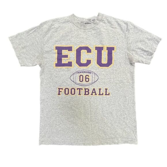 Y2K East Carolina University Sz Medium Gray T-Shirt Unisex Football NCAA - Picture 1 of 3